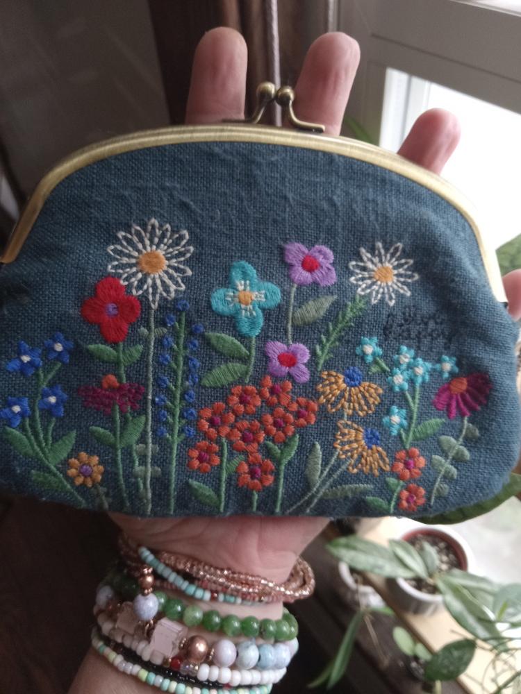 Embroidered Coin Purse - Washed Navy - Customer Photo From elisha dechant