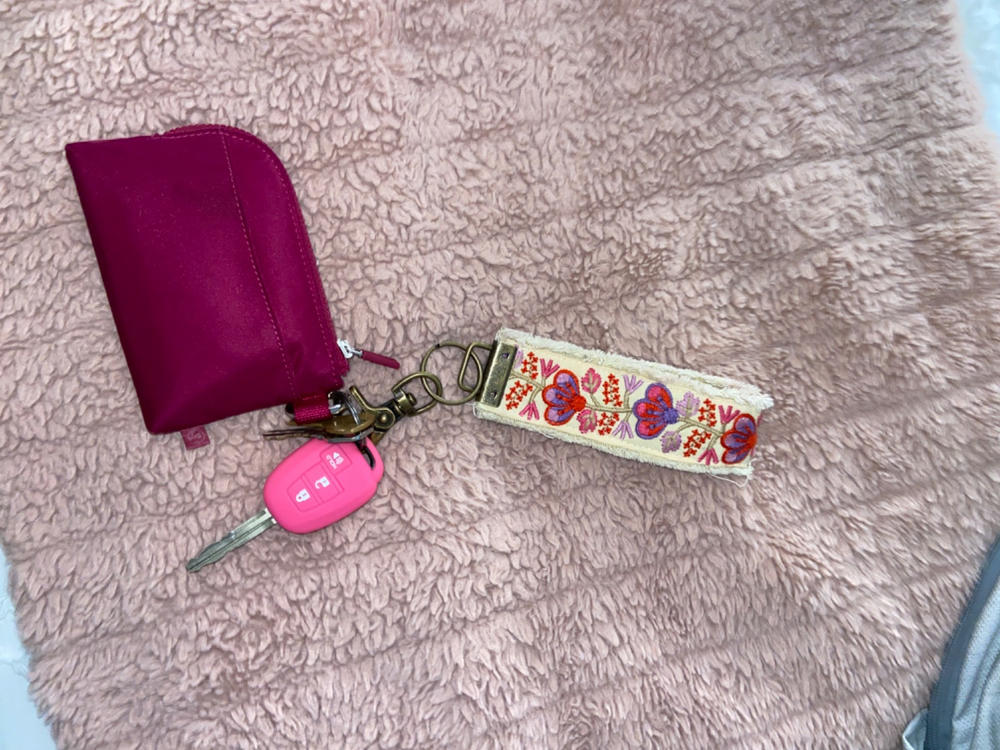 Embroidered Key Chain - Light Pink - Customer Photo From Bethany Koechel