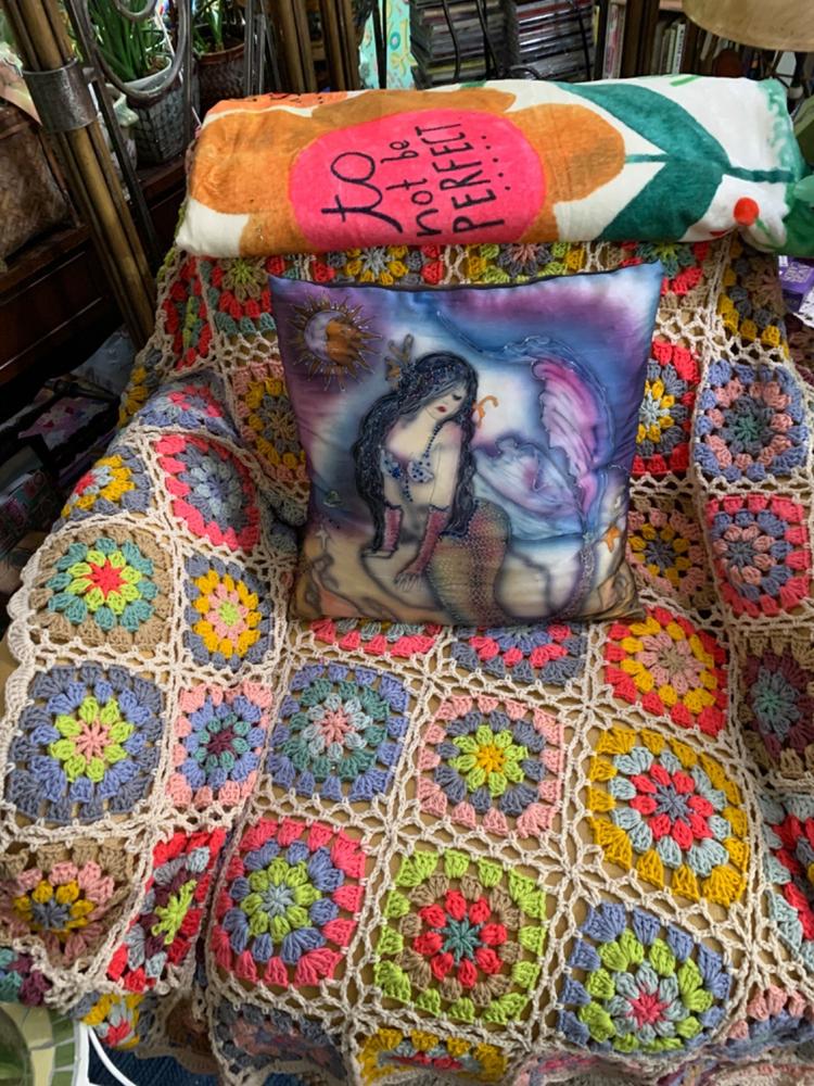 Granny Square Crochet Throw Blanket - Light Pink - Customer Photo From Roberta Bullock
