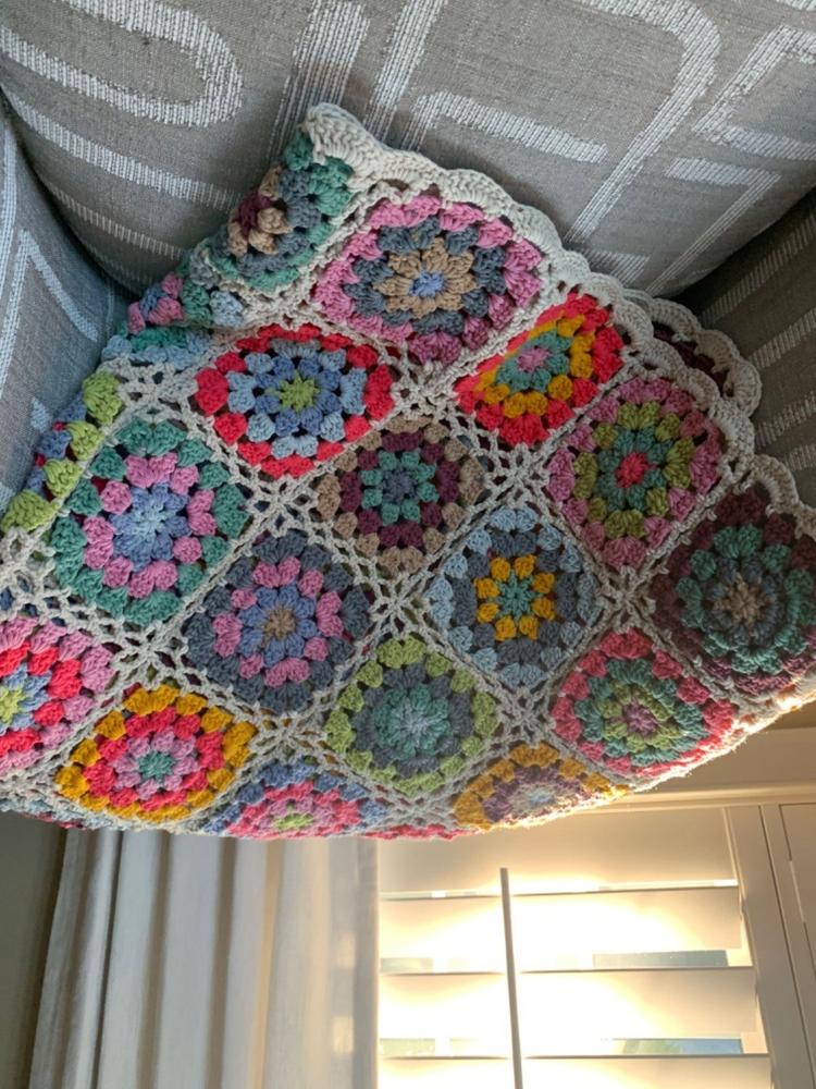 Granny Square Crochet Throw Blanket - Light Pink - Customer Photo From Sandra Tumlin