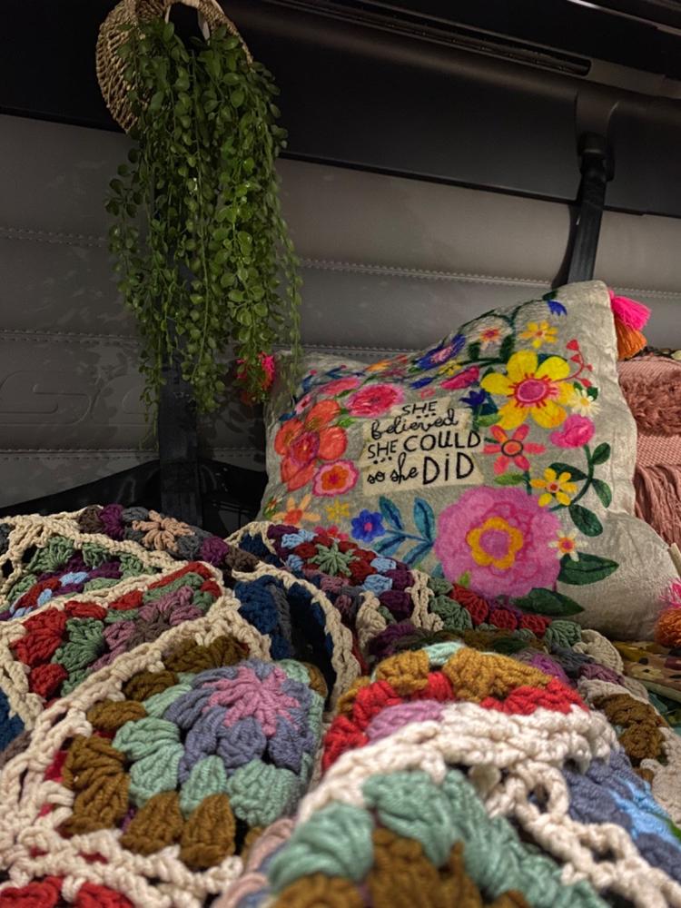 Granny Square Crochet Throw Blanket - Multicolored - Customer Photo From Mimi Barthel
