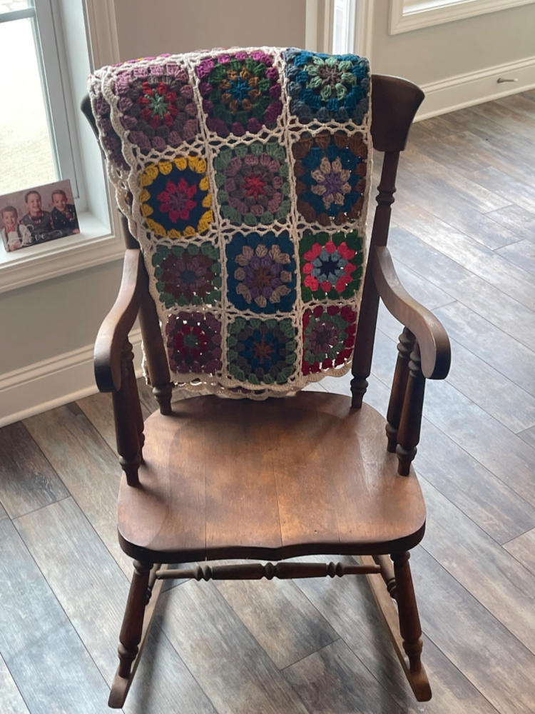 Granny Square Crochet Throw Blanket - Multicolored - Customer Photo From Rachel LeBoeuf