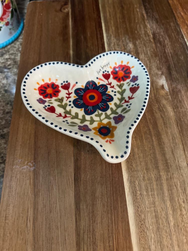 Ceramic Heart Spoon Rest - Live Happy - Customer Photo From Kacey Klein