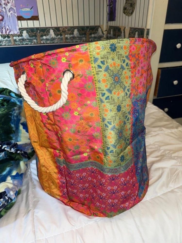 Boho Printed Laundry Hamper - Patchwork - Customer Photo From Bailee Fitzsimmons