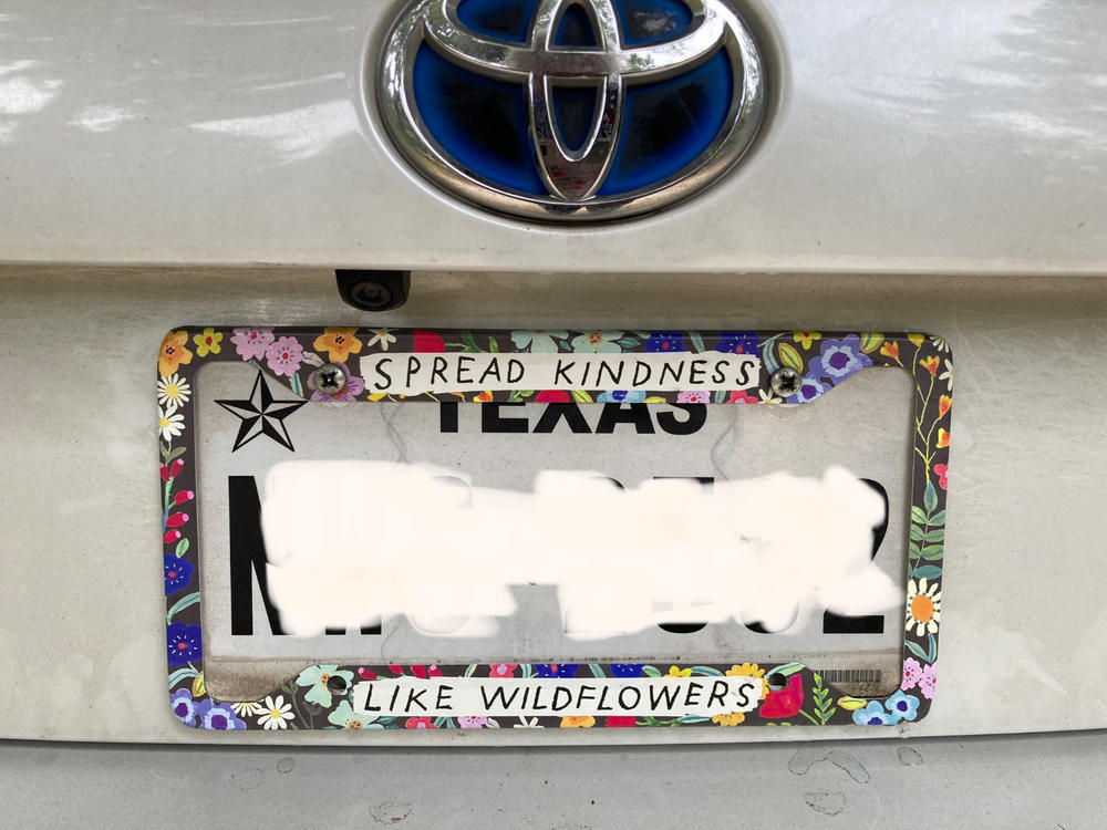 License Plate Frame - Spread Kindness - Customer Photo From Kelly Coffey
