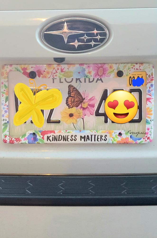 License Plate Frame - Kindness Matters - Customer Photo From Bohemian