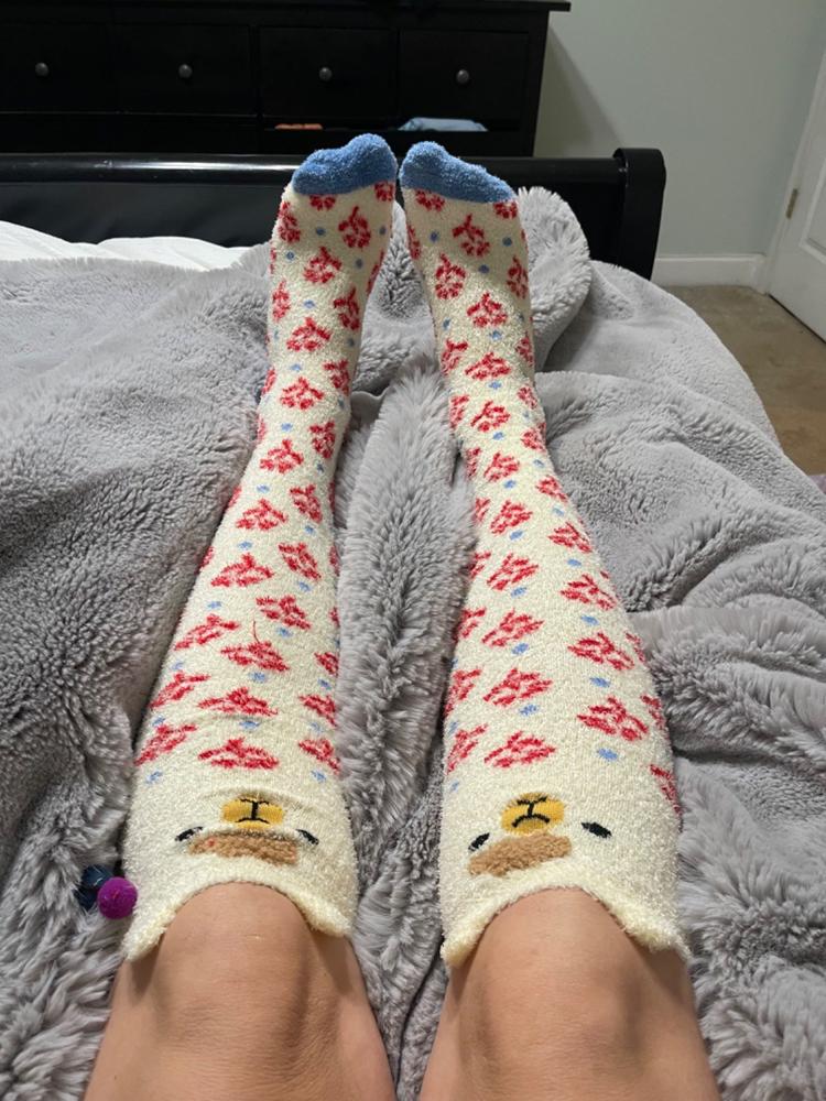 Over-the-Knee Critter Cozy Socks - Llama - Customer Photo From Tessa Cochran