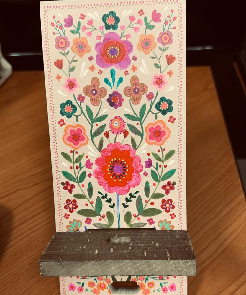 Wooden Phone Stand - Folk Flower - Customer Photo From Therese Kiara Fernandez