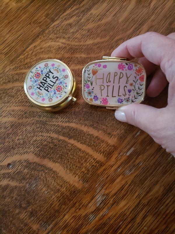 Pill Box Holder - Happy Pills Round - Customer Photo From Becky Stambaugh