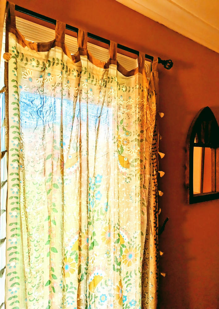 Printed Curtain Panel - Taupe Motif - Customer Photo From Elaine Z Larsen