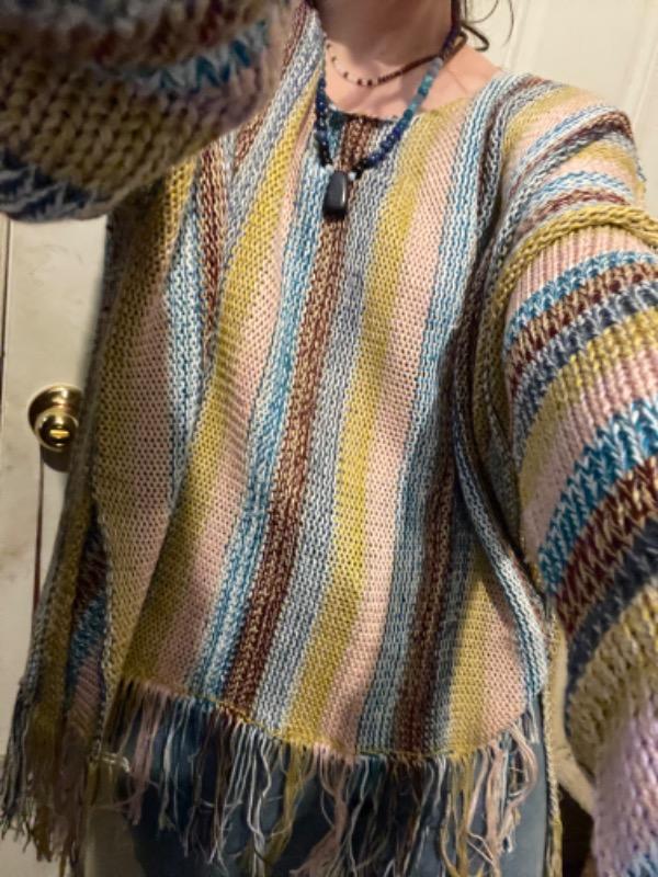 Santa Fe Knit Pullover - Sage Stripe - Customer Photo From Audrey-Ann Boutin