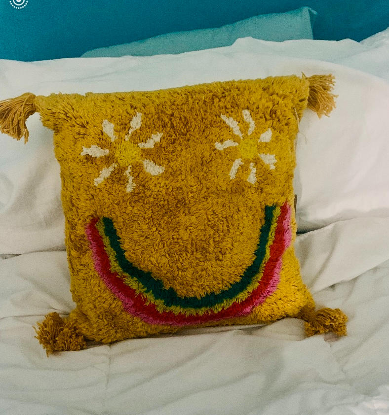 Tufted Throw Pillow - Smiley - Customer Photo From Lisa Feld