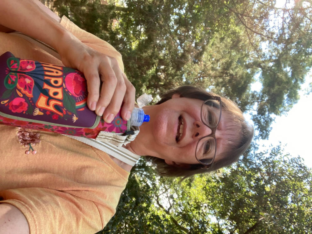 Insulated Water Bottle Carrier - Happy - Customer Photo From Laurie Bayern