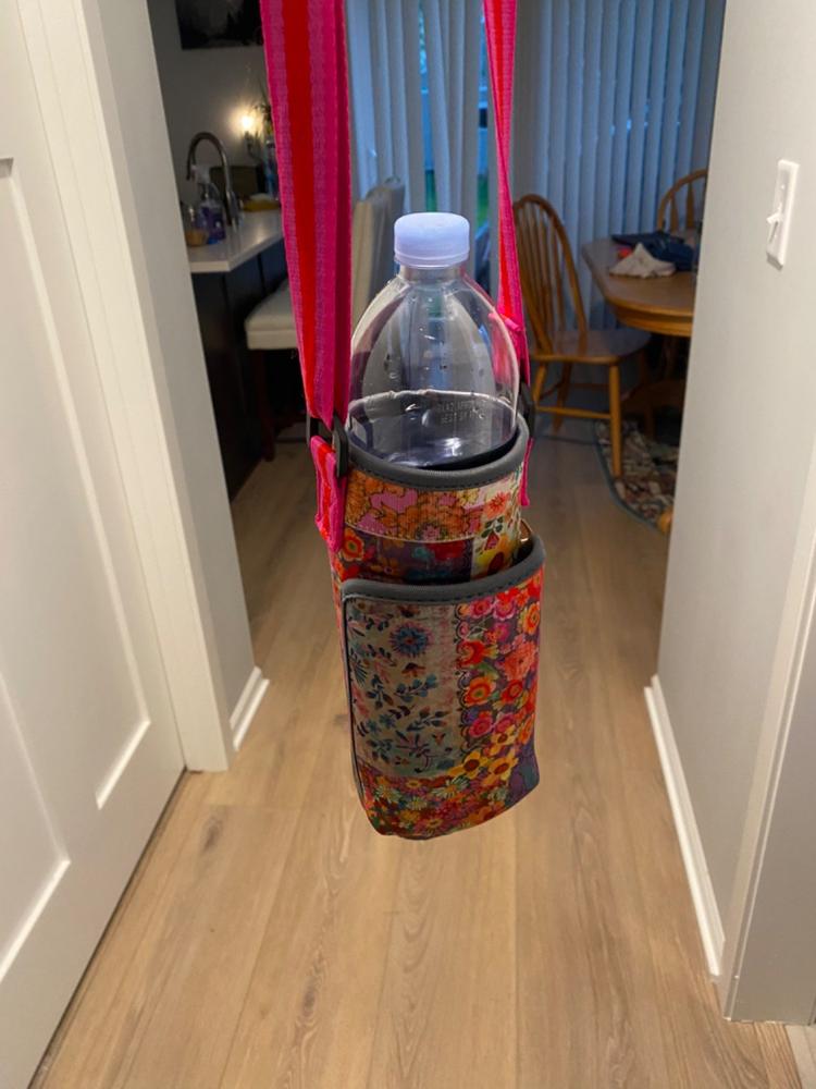Insulated Water Bottle Carrier - Pink Patchwork - Customer Photo From Laurel Larsen
