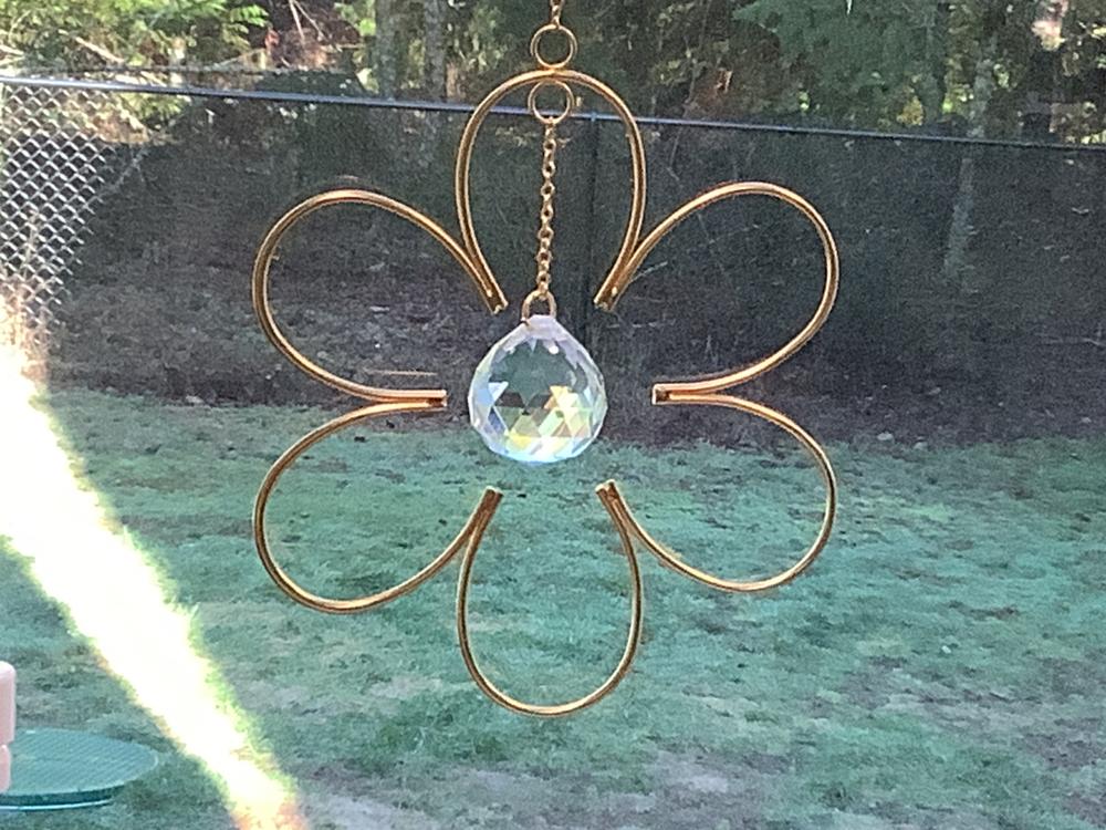 Whimsy Glass Sun Catcher - Flower - Customer Photo From Sandys3