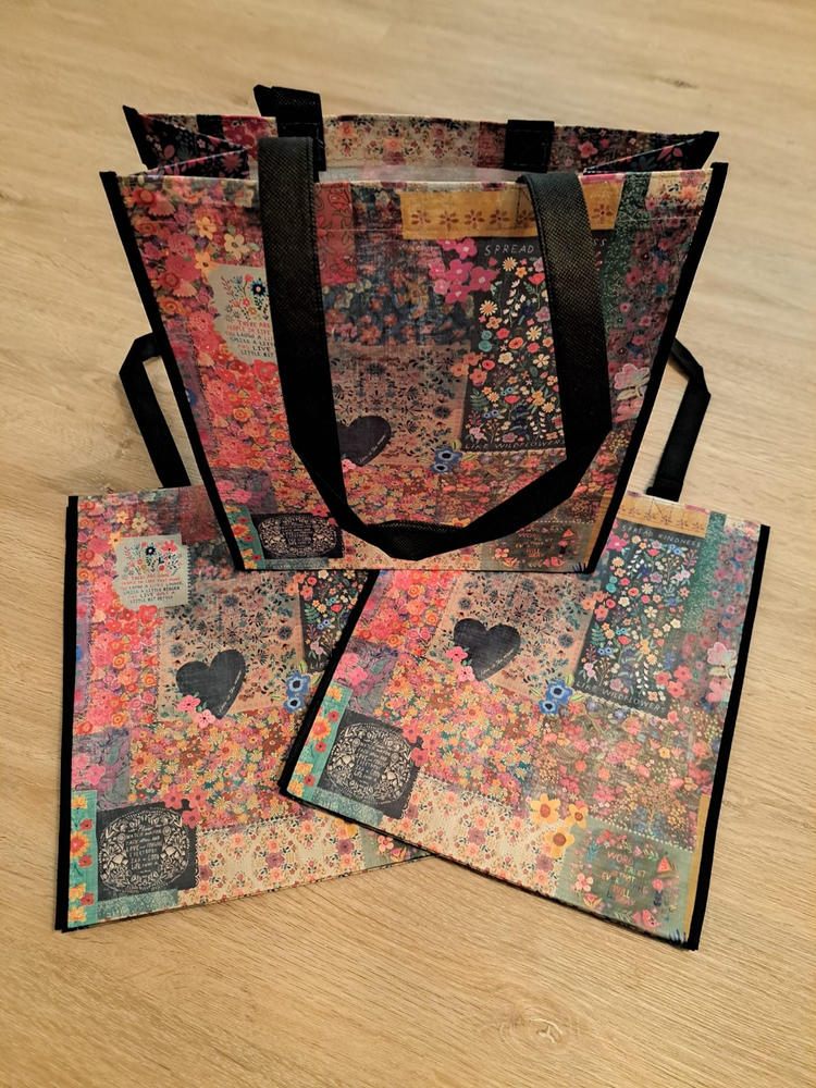 XL Happy Bag, Set of 3 - Chirp Patchwork - Customer Photo From Lori Hahn