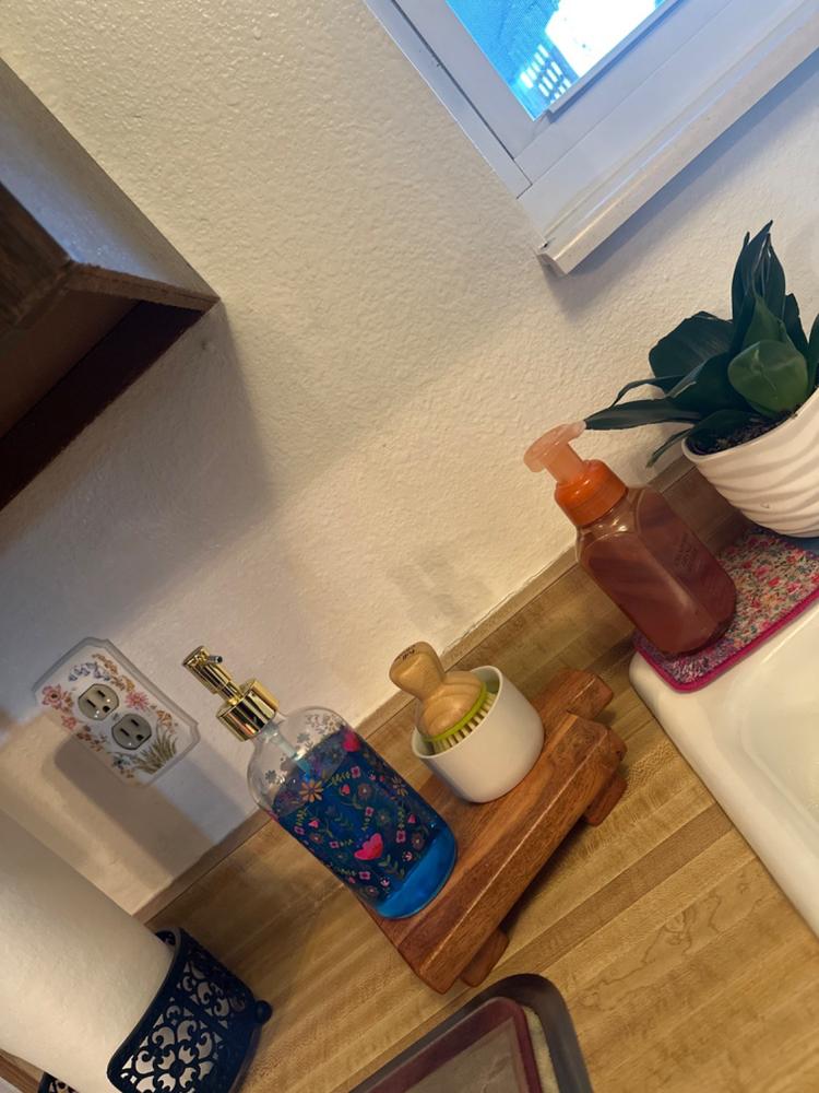 Hand-Carved Acacia Wood Counter Riser - Customer Photo From lupe armenta