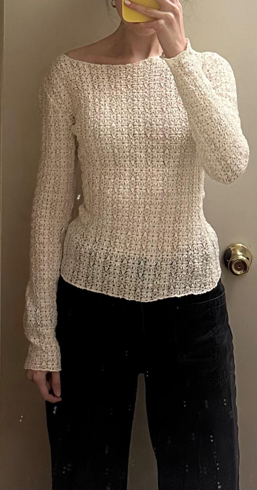 Lace Layering Top - Ivory - Customer Photo From Maria Montoya