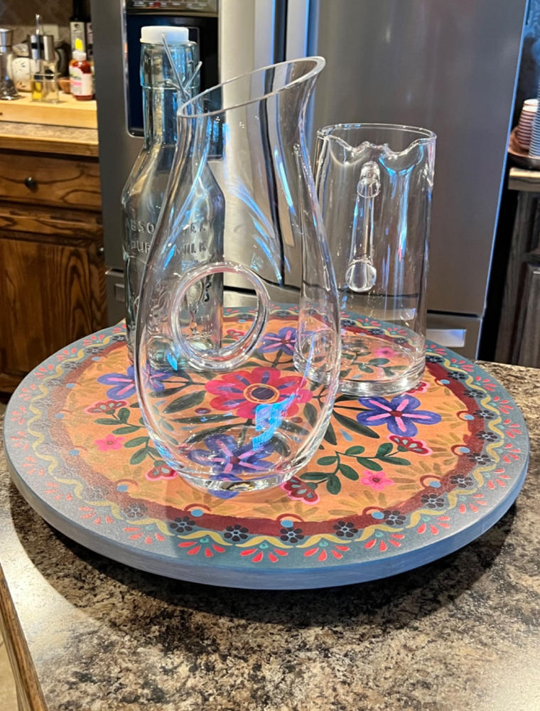 Painted Wooden Lazy Susan - Customer Photo From Nancy Larson