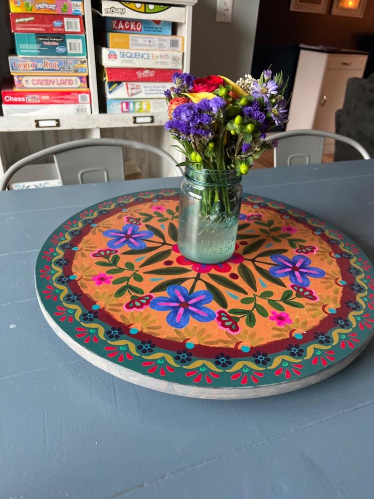 Painted Wooden Lazy Susan - Customer Photo From Tracie Bunce