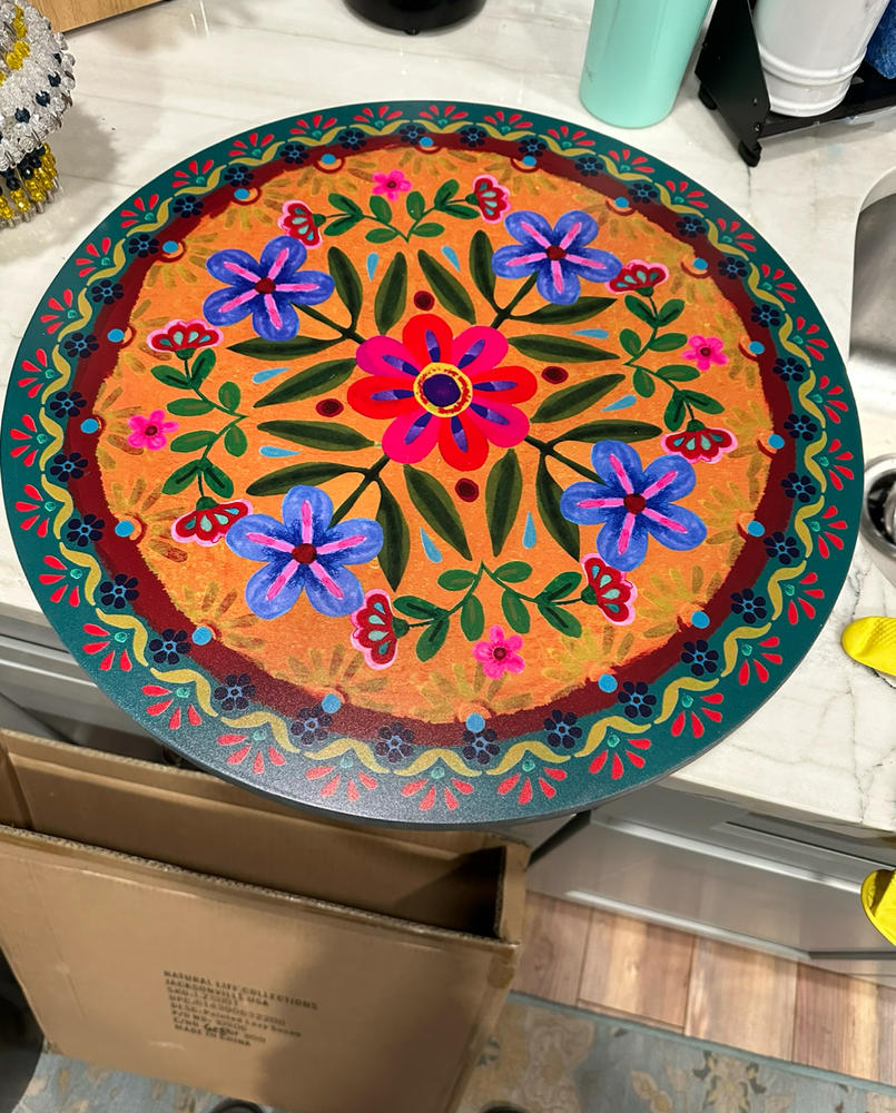 Painted Wooden Lazy Susan - Customer Photo From Marissa a basquez