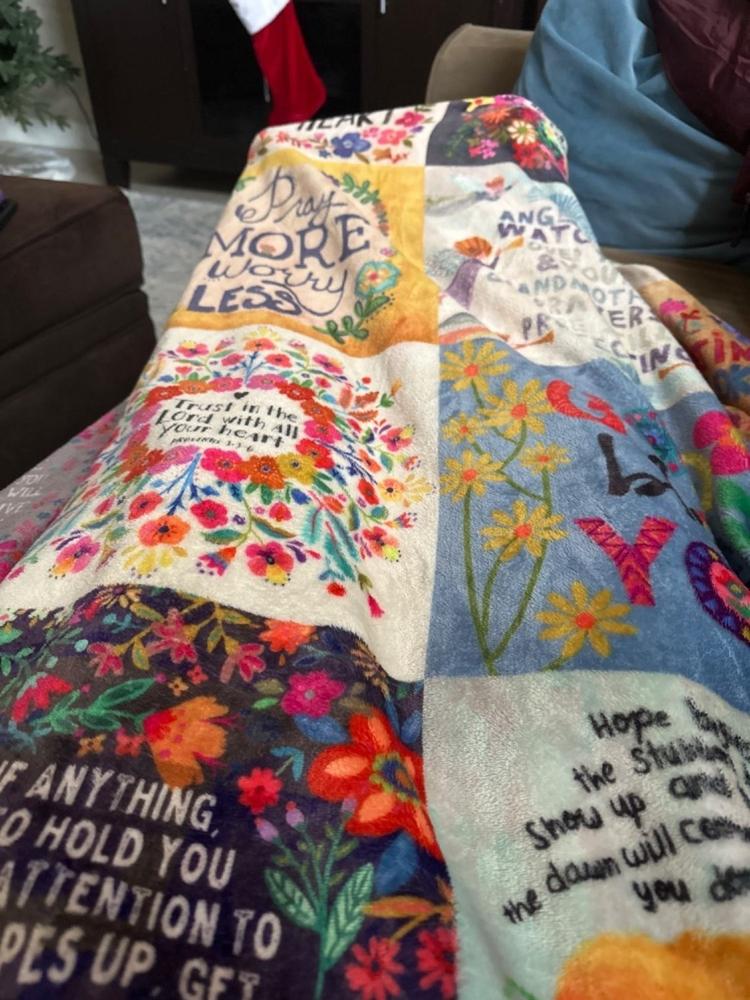 XL Double-Sided Cozy Blanket - Blessings Chirps - Customer Photo From Shauna Morris