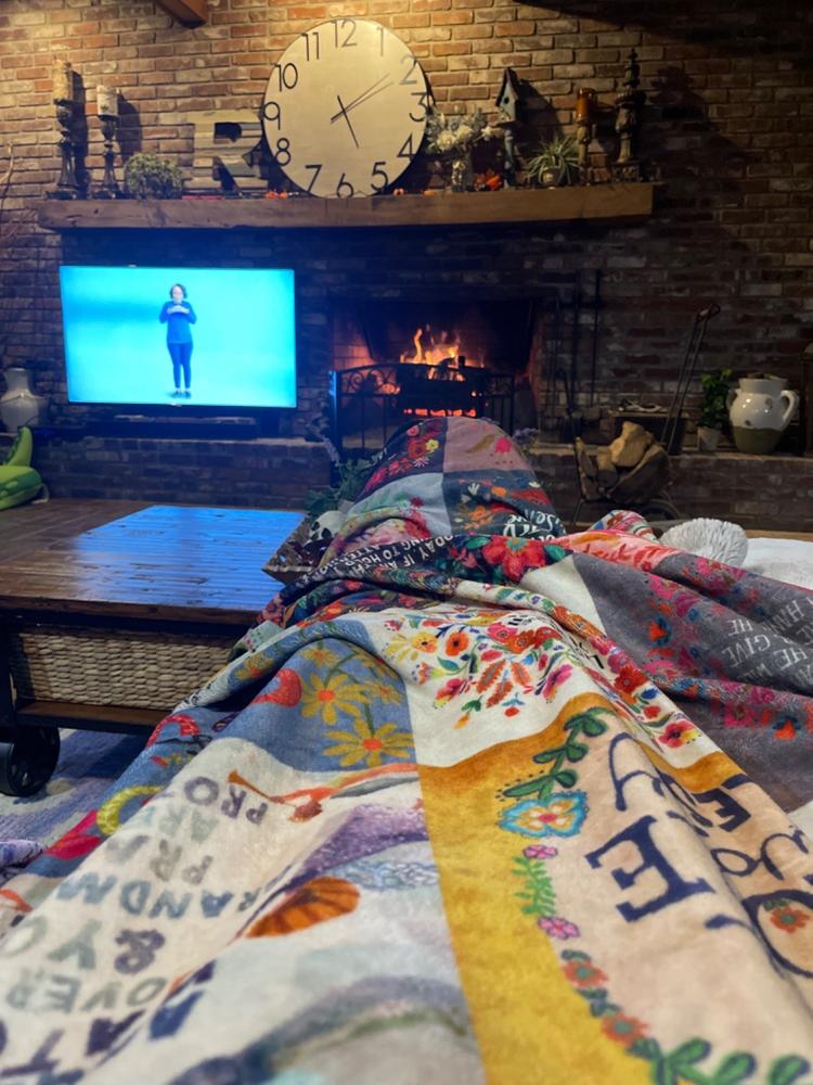 XL Double-Sided Cozy Blanket - Blessings Chirps - Customer Photo From Jill Richmond