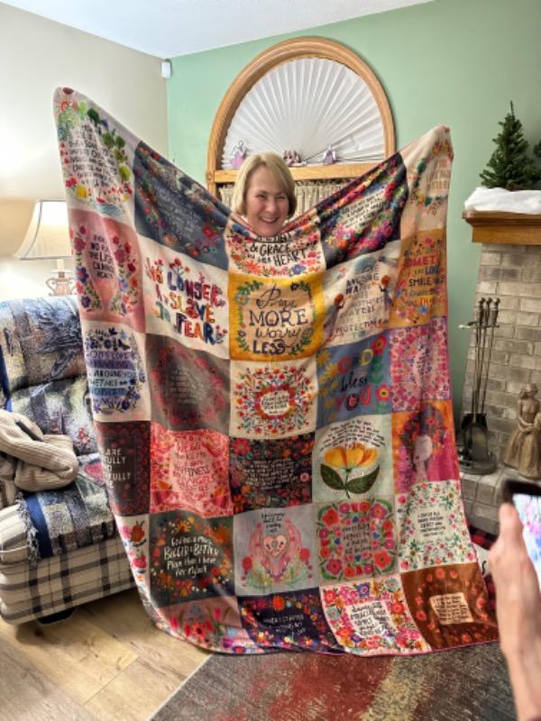 XL Double-Sided Cozy Blanket - Blessings Chirps - Customer Photo From Maria Weber