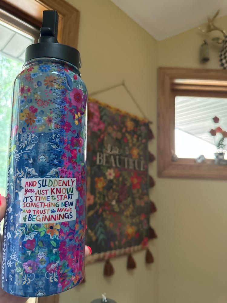 XL Stainless Steel Water Bottle - Fearless Patchwork - Customer Photo From Stacey 