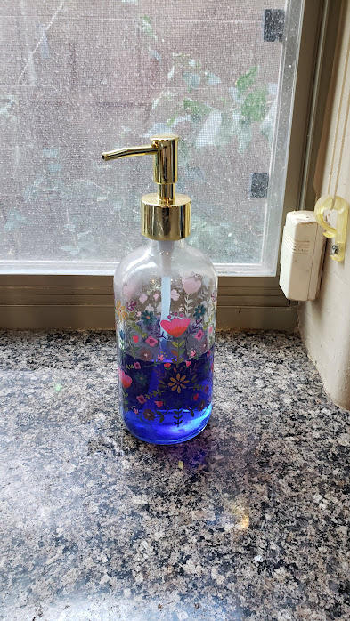 Glass Soap Dispenser - Floral Border - Customer Photo From Lorraine Castle
