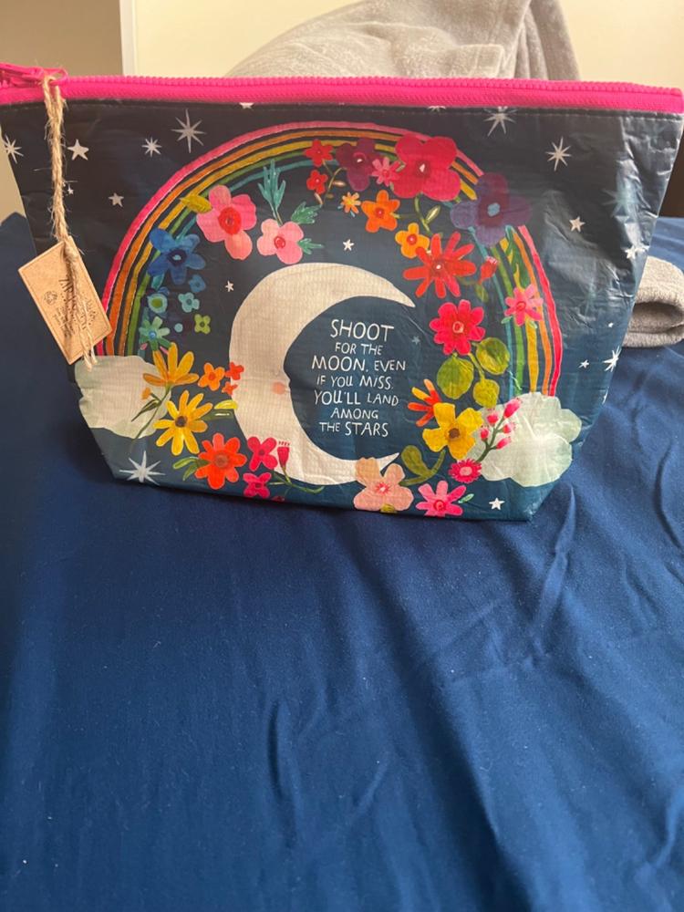 Recycled Zipper Pouch - Moon Stars - Customer Photo From Crystal Shoy