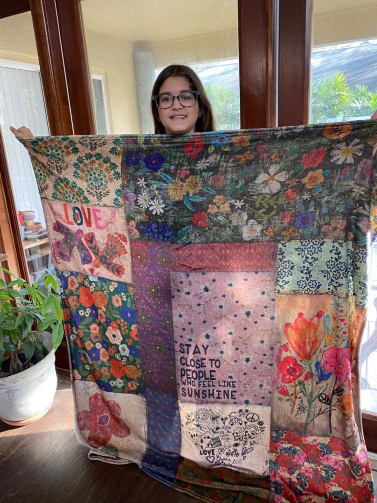 Cozy Throw Blanket - Block Patchwork - Customer Photo From Carolina Jones