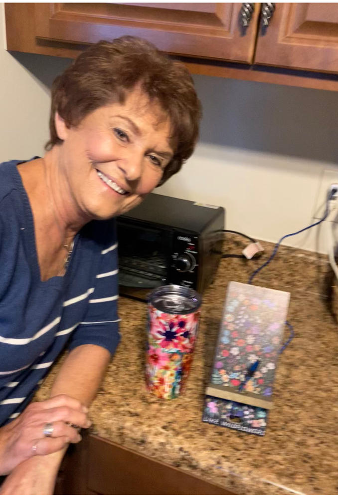Stainless Steel Tumbler - Watercolor Floral - Customer Photo From Pam Bolger
