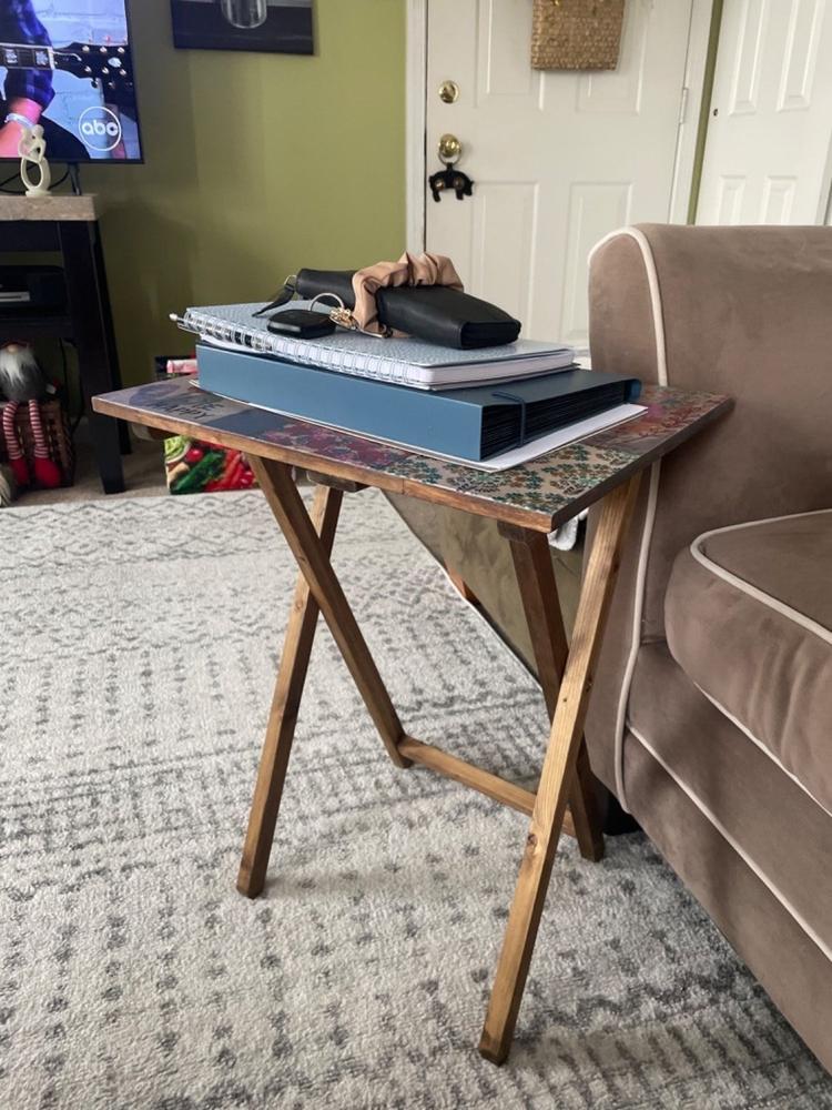 Wooden TV Tray Table - Patchwork - Customer Photo From Janice Hald