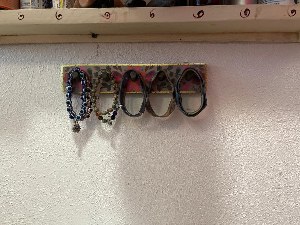Floral Wall Hook Rack - Pink Flower - Customer Photo From Dawn Horn