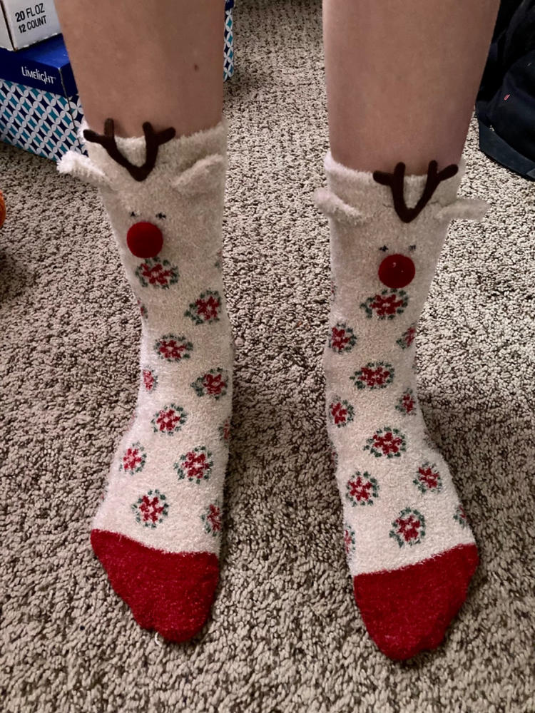 Reindeer Cozy Socks - Customer Photo From Alana Sheeren