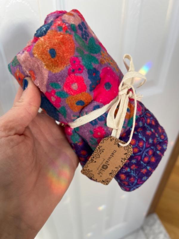 Microfiber Hair Towel Wrap - Purple Floral - Customer Photo From Katie Liddel