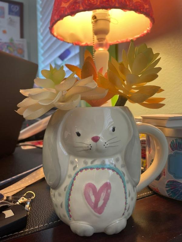 Folk Art Coffee Mug - Bonnie The Bunny - Customer Photo From Caitlin Booth