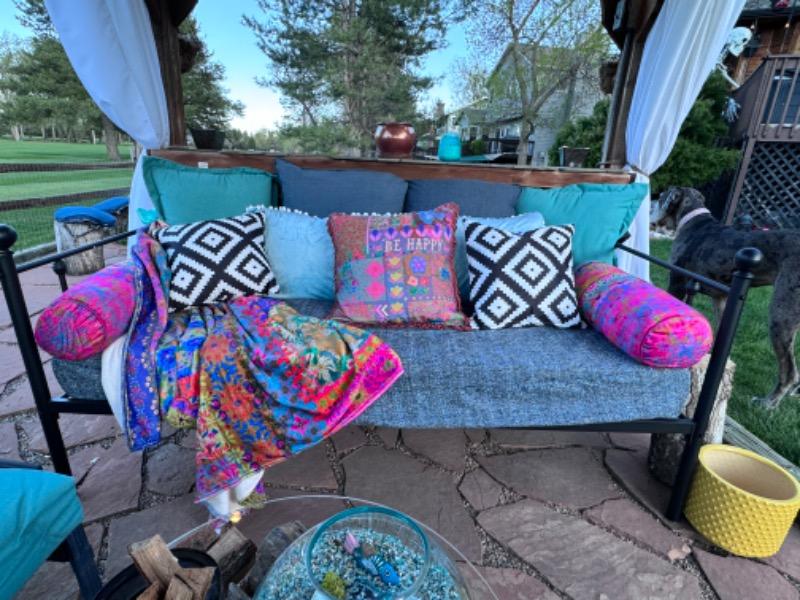 Cozy Throw Blanket - Bright Patchwork - Customer Photo From Xan Rubey
