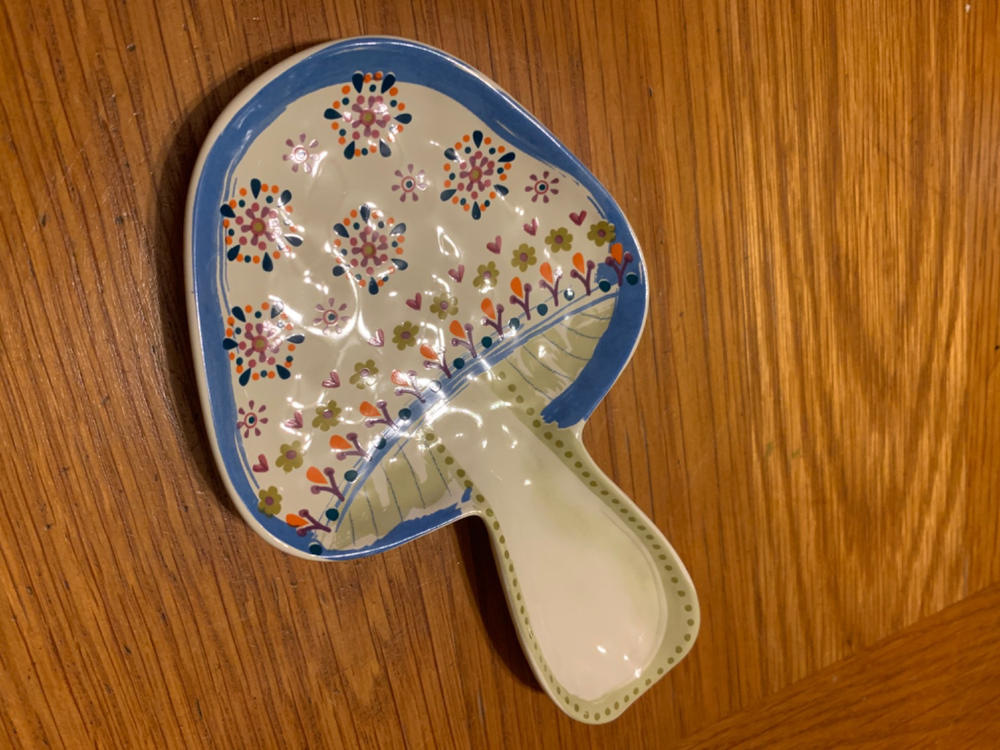 Ceramic Spoon Rest - Mushroom - Customer Photo From Anne Carney