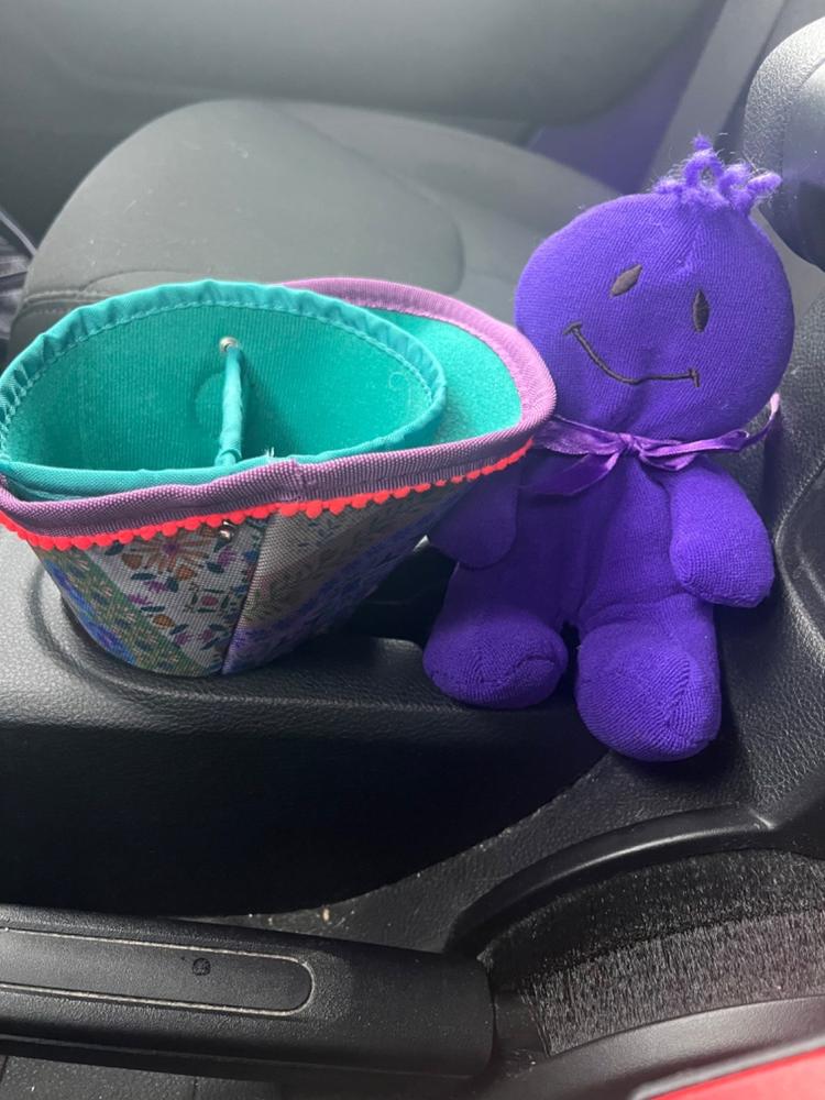 Car Cup Holder Organizer - Vintage Patchwork - Customer Photo From Judy Dunn