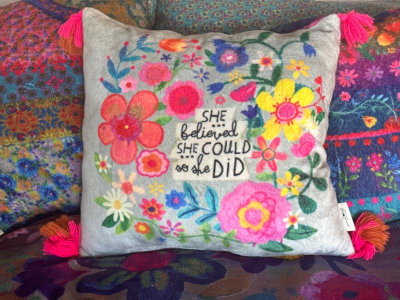 Cozy Throw Pillow - She Believed Kindness - Customer Photo From Anna Floersch