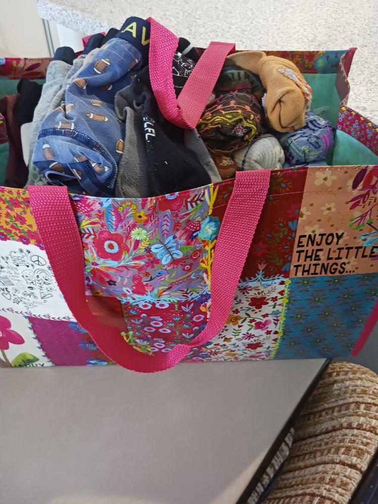 Carry All Tote Bag - Patchwork Be Happy - Customer Photo From Gwen Smith