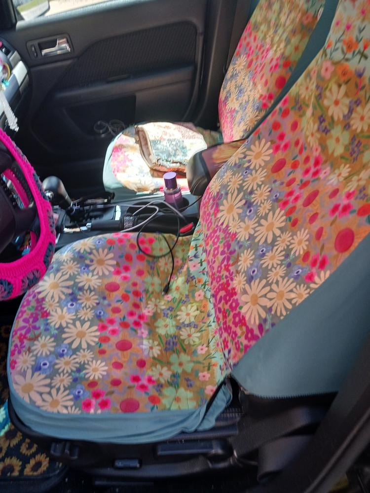 Front Car Seat Cover, Set of 2 - Wildflower Border - Customer Photo From Marissa Mcstockard