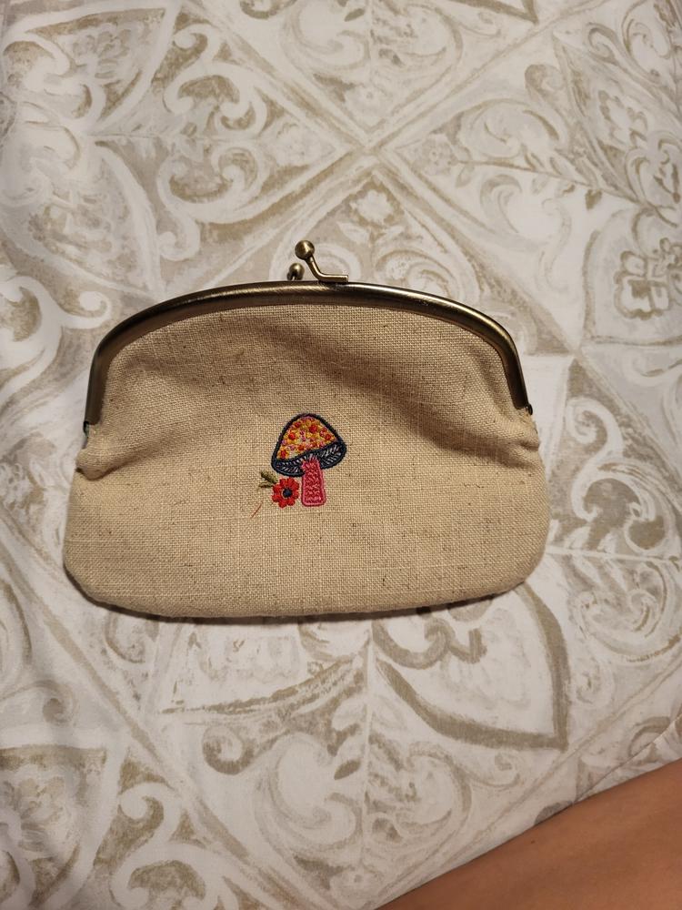 Embroidered Coin Purse - Cream Mushroom - Customer Photo From Amazing