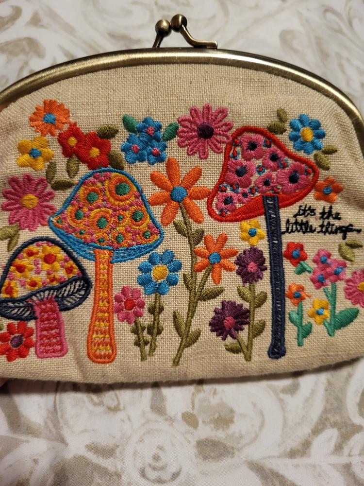 Embroidered Coin Purse - Cream Mushroom - Customer Photo From Amazing