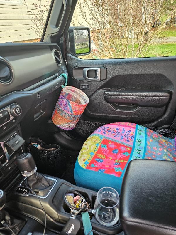 Pop-Up Car Trash Can - Folk Floral Patchwork - Customer Photo From Wendy Harlow