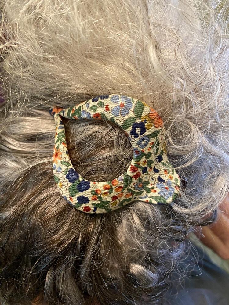 Floral Fabric Boho Hair Clip - Cream - Customer Photo From Rebecca Frazier