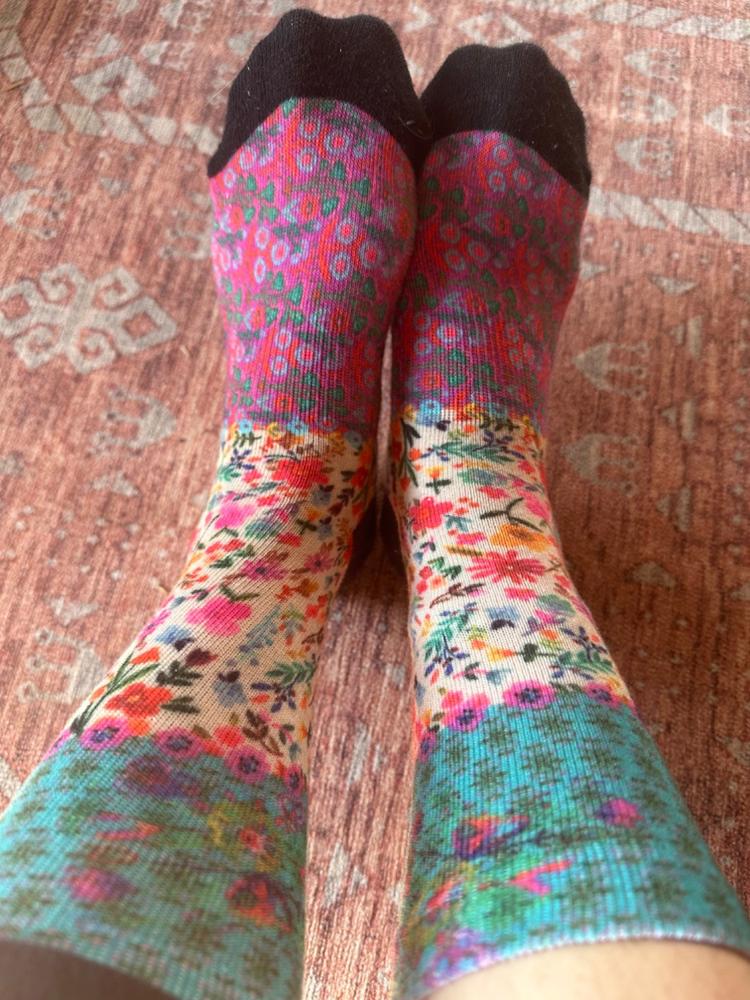 Printed Weekend Sock Set, Set of 2 - Teal Floral - Customer Photo From Victoria FitzGerald