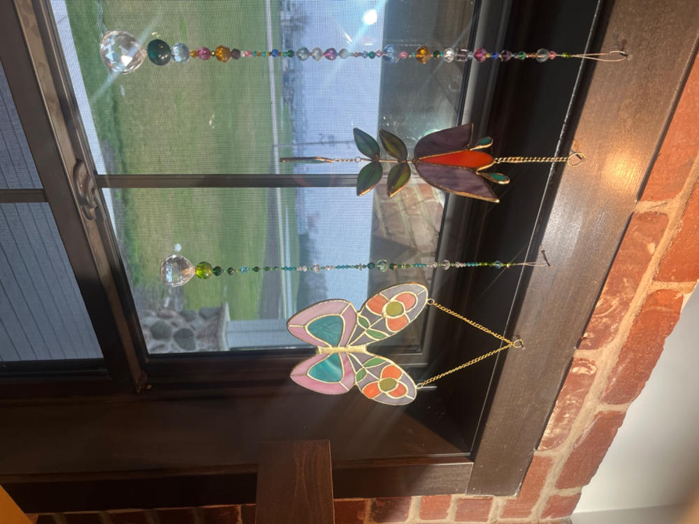 Stained Glass Window Hanging - Large Butterfly - Customer Photo From Devan Woolverton